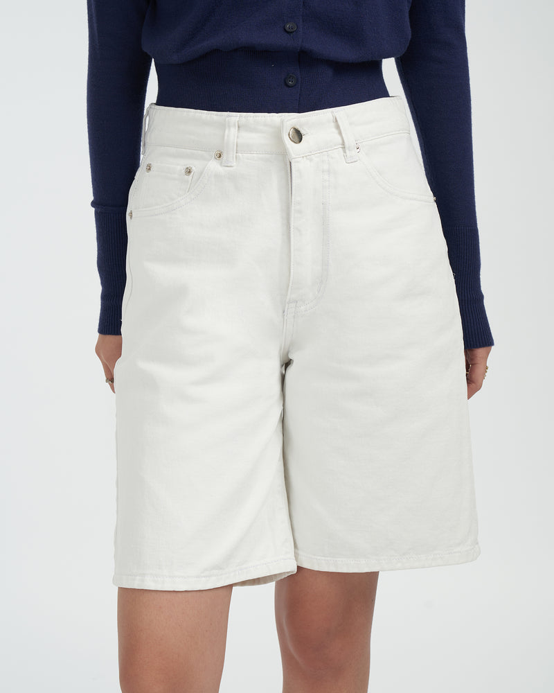 DEFECT - Alba Bermuda Jeans [White]