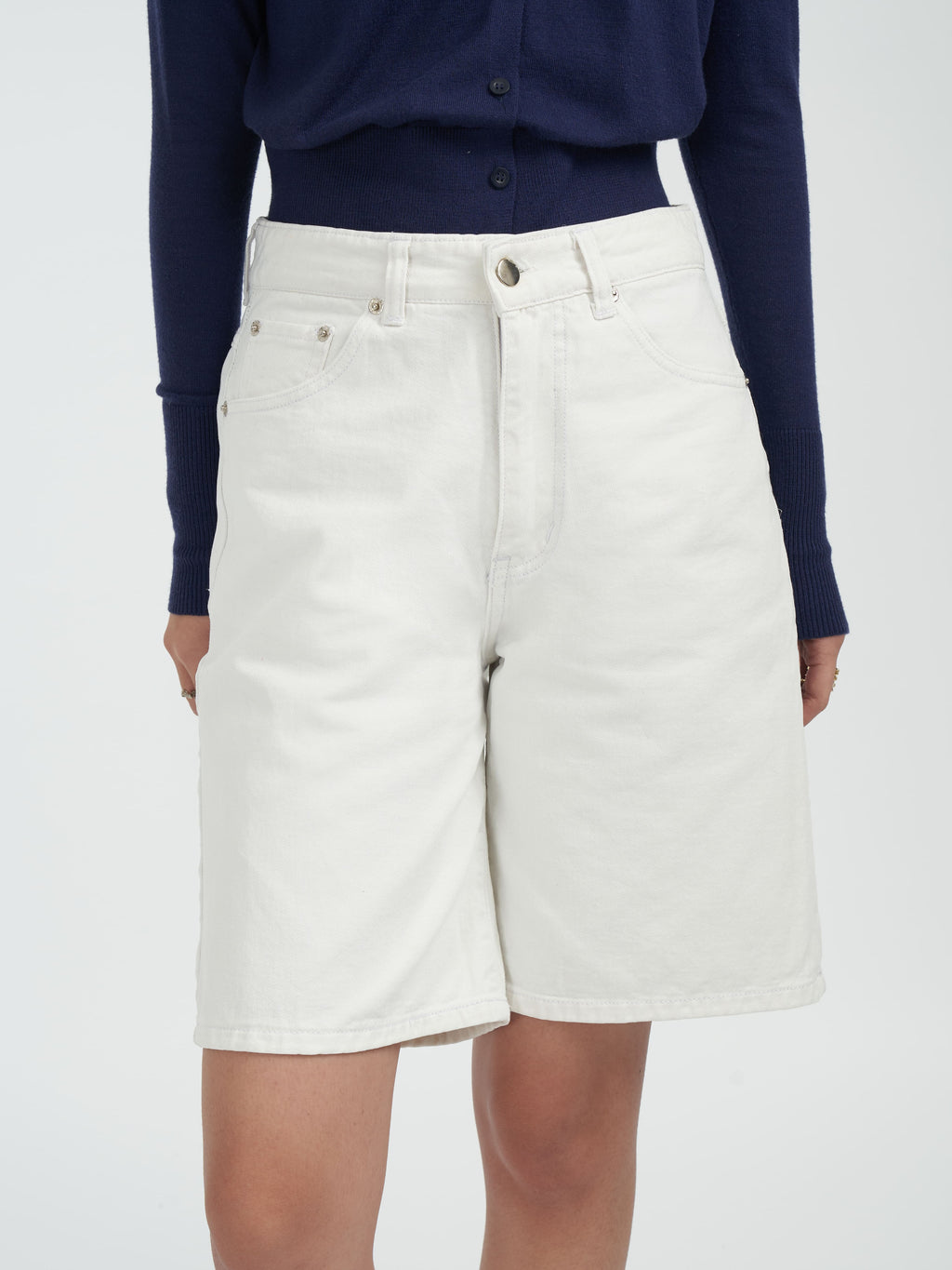 Alba Bermuda Jeans [White]