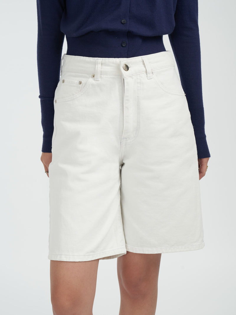 Alba Bermuda Jeans [White]