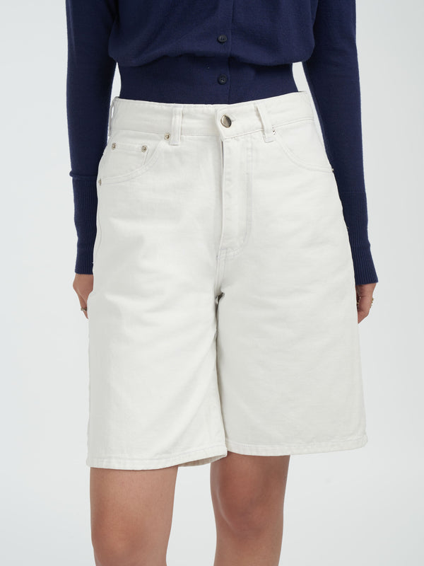 Alba Bermuda Jeans [White]