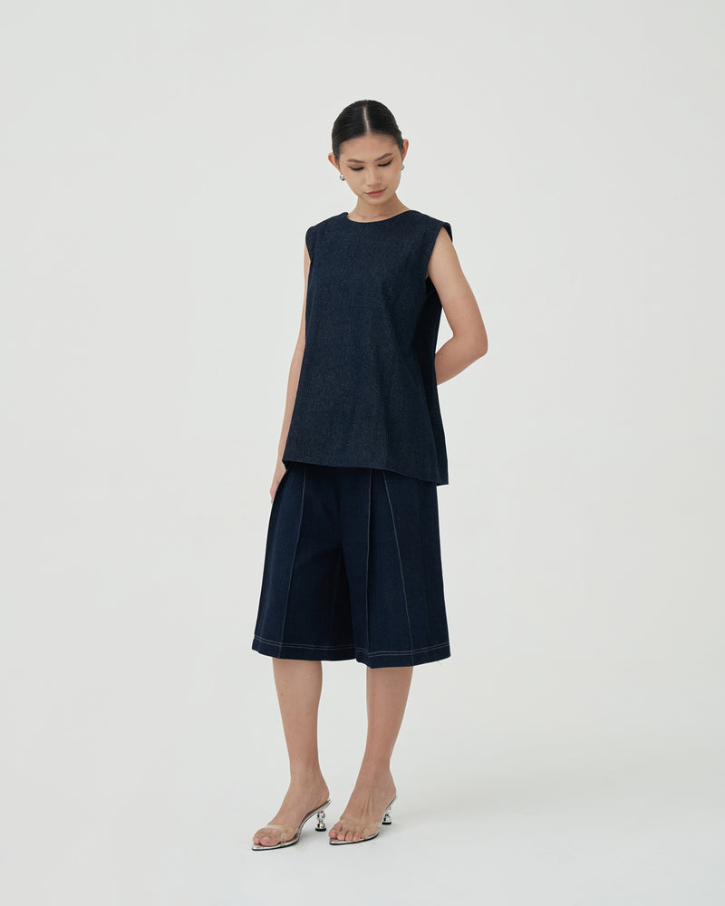 Damson Sleeveless Blouse [Dark Blue]