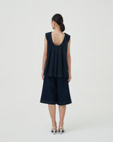 Damson Sleeveless Blouse [Dark Blue]