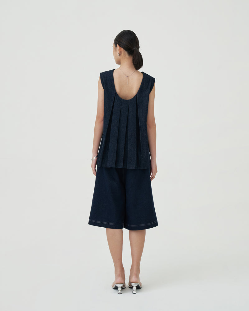 Damson Sleeveless Blouse [Dark Blue]